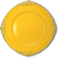allgala Heavy Quality Round Charger Plates - Chargers for Dinner Plates - Set of Charger Plates for Table Decor - Ideal for Weddings, Thanksgiving Parties & Holidays - Floral Yellow (13-Inch 6-Pack)