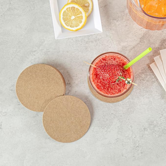 Restaurantware Paper Coasters 1000 Pack of 3.5 Inch Disposable Beverage Coasters Absorbent for Hot and Cold Drinks Kraft Coffee Cup Essentials for Table Decor, Kitchen, Home Patio or Living Room