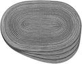 Noctiflorous Oval Braided Placemats Set of 4 Woven 12x18 Inch Non Slip Washable Heat Resistant Place Mats Tablemats for Dining Kitchen Party Daily Table Decor Dinner Mats (Gray Black, 4)