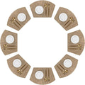 SHACOS Round Table Placemats Wedge Placemats Set of 8 Woven Vinyl Curved Table Mats Washable Indoor Outdoor (8, Tan)