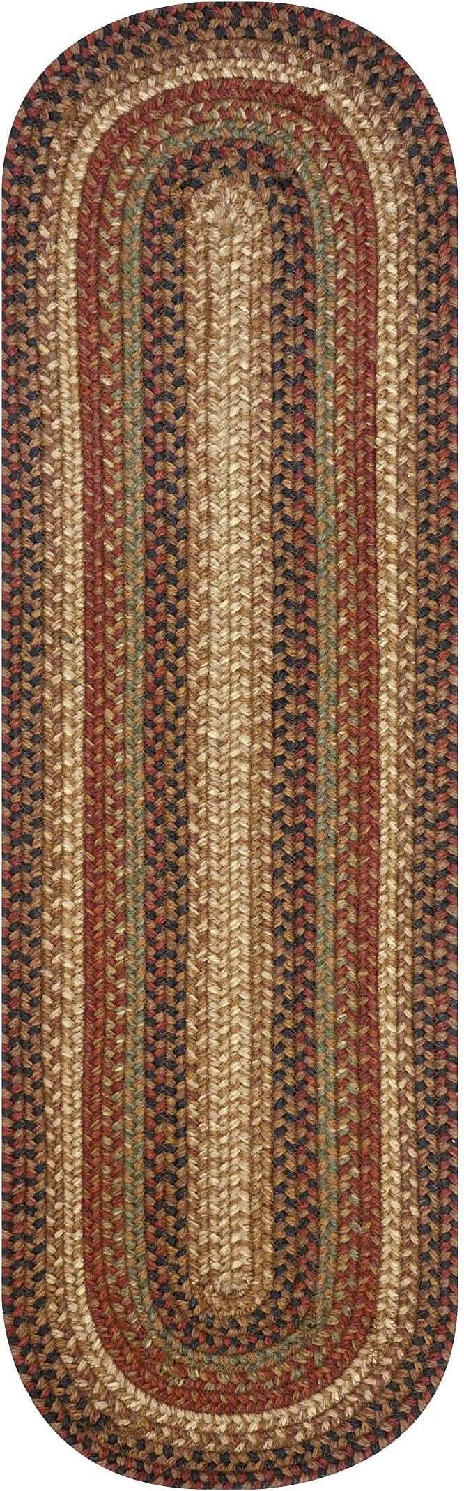 Homespice Gingerbread Braided Oval Table Runner, Warm Country Decor, Brown 11x36 - Jute Dining Table Accessories - Rich Colors, Easy to Clean, Durable and Protects Furniture
