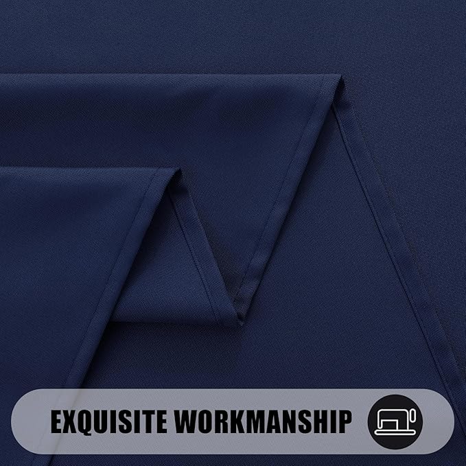 Smiry 4 Pack Rectangle Table Cloth, Waterproof Anti-Scratch Polyester Tablecloth, Decorative Washable Fabric Table Cover for Dining, Buffet, Parties and Outdoor, 52x70, Navy