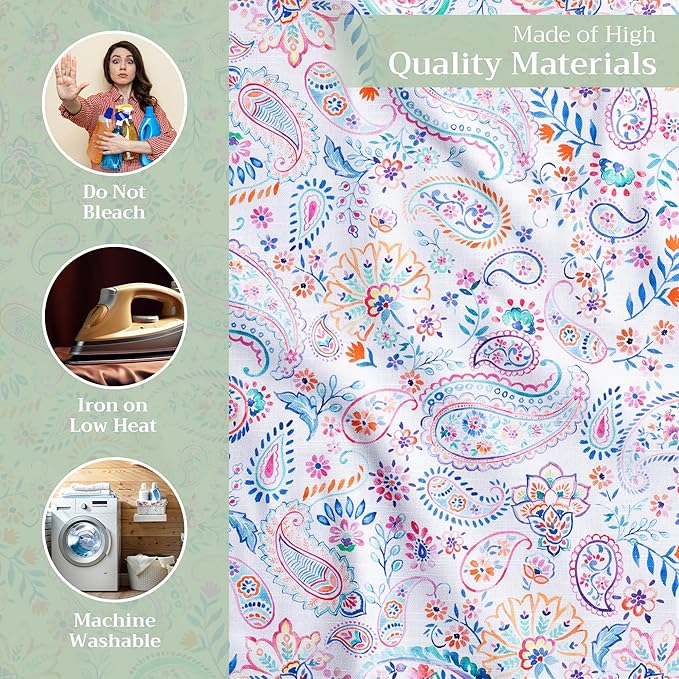 Maison d' Hermine Cloth Napkins Set of 4 100% Cotton Everyday Reusable Square Napkins Cloth Washable Dinner Party Wedding Restaurant Valentines Day Decorations Spring/Summer (Indian Floral, 20" x 20")