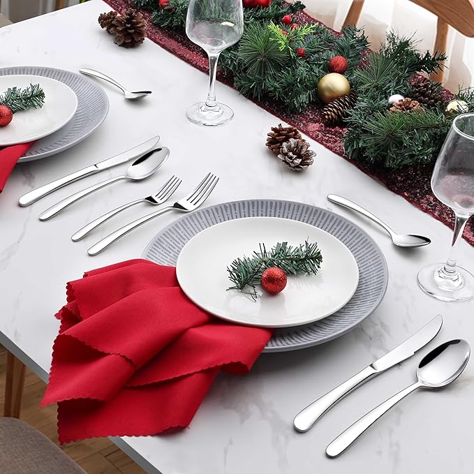 Onader 40 Piece Heavy Duty Silverware, Flatware Set for 8, Stainless Steel Cutlery Set