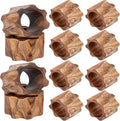 ALPHA Living HOME Napkin Rings Set of 12 for Dinner Parties, Weddings Receptions, Family Gatherings, Everyday Use - Set Your Style with Daily Use Table Décor Accessories (Brown)