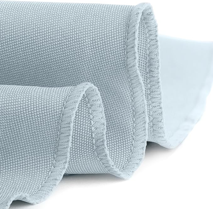 Gee Di Moda Round Tablecloth - 120 Inch Baby Blue Round Table Cloth for 60 to 96 Inch Round Tables - Heavy Duty Washable Fabric - for Buffet Table, Holiday Party, Dinner, Wedding & Baby Shower