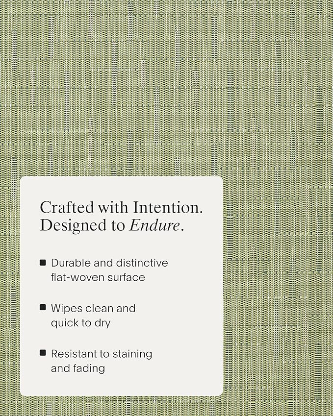 Chilewich Bamboo Placemats Set of 4 - Round Woven Placemats - Reusable, Stain-Resistant, Indoor/Outdoor Tabletop Protection - 15" - Spring Green