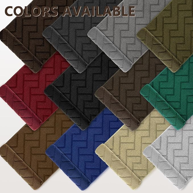 hicorfe Kitchen Rugs and Mats Sets,2 Pieces Super Absorbent Polypropylene Non-Slip Rug,Soft Comfort Floor Mat,Washable for Kitchen,Hallway,Office,Sink,Laundry(20" x 32" + 20" x 59",Coffee