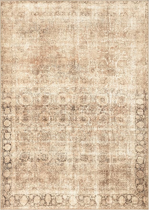 Keen Home Design 9x12 Rug - Machine Washable Area Rug with Non-Slip Backing, Ideal for Living Room, Dining Room, Bedroom - Vintage, Easy Clean, Durable, Low Pile - (9' x 12')
