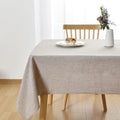 JIUZHEN Faux Linen Farmhouse Tablecloth Rectangular, Wrinkle Stain Resistant Table Cloth Rectangle Table Cover for Kitchen Dining, Holiday Party Dinner, Stone, 70 x 140 Inch