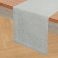Solino Home Linen Table Runner 120 Inches Long - Athena, 100% Pure Linen Chambray Grey Table Runner 14 x 120 Inch for Dining