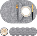 Homaxy Round Faux Leather Placemats and Coasters, Washable Dual-Side Table Mats, Wipeable Heat-Resistant Dining Place Mats for Outdoor and Indoor, Set of 6, Diameter 13 and 3.93 inch, Black & White