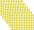 Urban VillaPlacemats for Dining Table 100% Cotton Placemats 14''x20'' Over Sized Tablemats Set of 6 Placemats Yellow/White Buffalo Check Tablemats for Family Dinners Wedding PartiesPlacemats