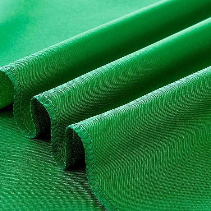 2-Pack Round 108-inch Forest Green Table Cloths, Solid Stain and Wrinkle Resistant Circular Tablecloth, Premium Plain Weave Polyester Fabric Table Linen Covers for Hotel, Banquet
