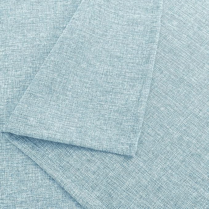 Hiasan Faux Linen Square Tablecloth - Wrinkle and Stain Resistant Washable Table Cloth for Kitchen Dining Room Holiday Table Cover for Dinner, Lux Slate Blue, 60 x 60 Inch