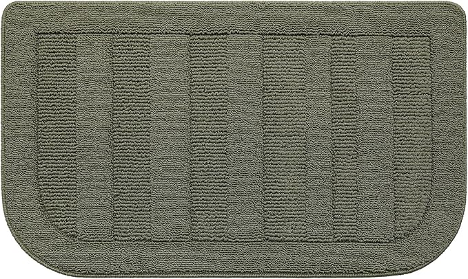 BEQHAUSE 24x40 Inch Kitchen Rug Mat Durable Kitchen Rugs Non-Slip Washable Absorbent Kitchen Mats for Floor Dirt-Resistant Semicircular Kitchen Mat (Green)