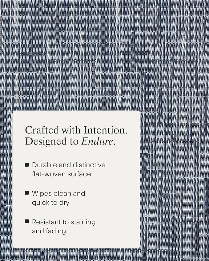 Chilewich Bamboo Placemats Set of 4 - Woven Rectangle Placemats - Reusable, Stain-Resistant, Indoor/Outdoor Tabletop Protection - 19" x 14" - Rain
