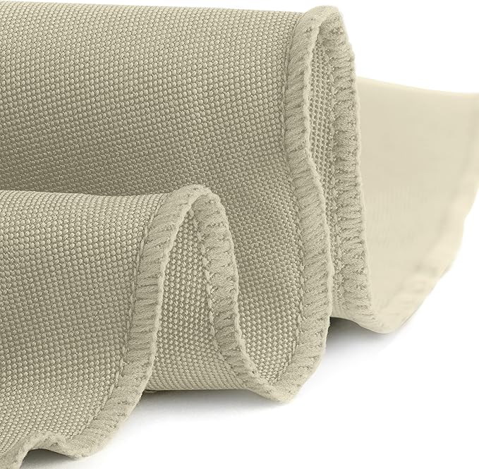 Gee Di Moda Round Tablecloth - 108 Inch Ivory Round Table Cloth for 48 to 72 Inch Round Tables - Heavy Duty Washable Fabric - for Buffet Table, Holiday Party, Dinner, Wedding & Baby Shower
