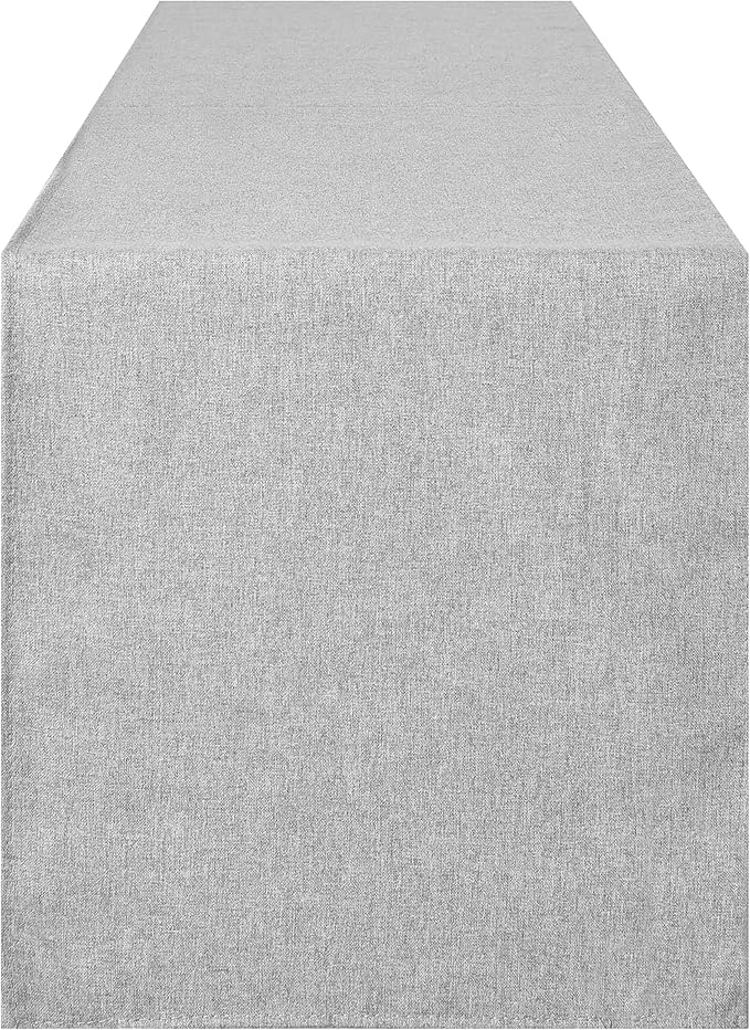 Table Runner 13 x 108 Inches Long, Cotton Linen Farmhouse Style Grey Table Linen for Kitchen Dining Coffee Table Parties Wedding Home Decor (Modern-Grey, 13” x 108”)