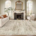 Area Rug 10x12 Vintage Washable Living Room Large Carpet Non Slip Bedroom Indoor Office Dining Room Low Pile Thin Rug Brown