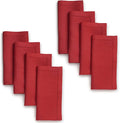 D'Moksha Homes Bright Red Linen Napkins Set of 8 - Classic Hemstitch 100% Pure Linen Hemstitch Dinner Napkins 20 x 20 Inch for Valentines, Spring, Easter - Handcrafted and Machine Washable