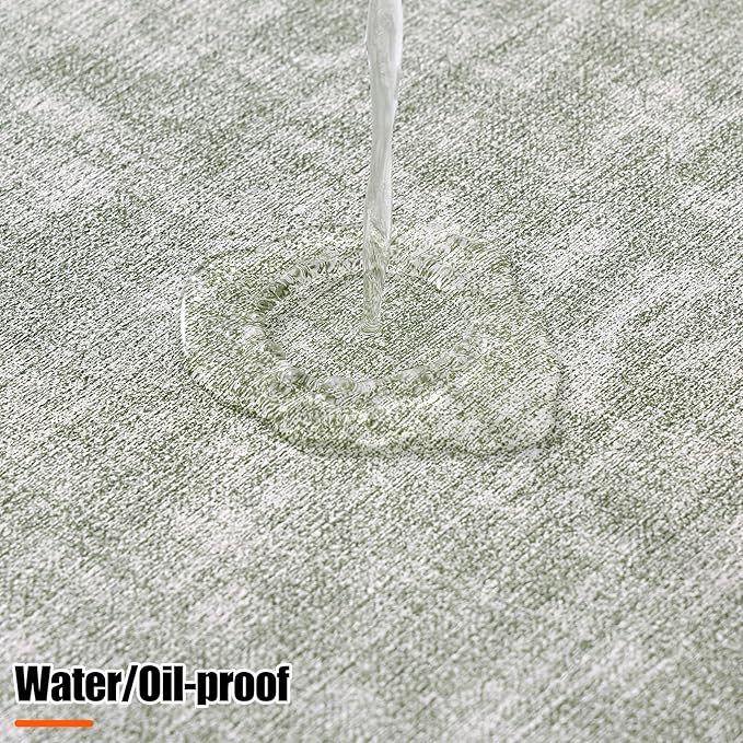 Homaxy Round Faux Leather Placemats and Coasters, Washable Dual-Side Table Mats, Wipeable Heat-Resistant Dining Place Mats for Outdoor and Indoor, Set of 4, Diameter 13 and 3.93 inch, Grass Green