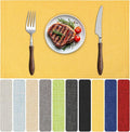 Blue Forest Placemats Set of 6, Dual-Layered Thickened Faux Linen Table Mats Heat Resistant Machine Washable Wrinkle Free Place Mats for Kitchen Dining Outdoor/Indoor (Bright Yellow)
