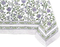 ATOSII Mahoka 100% Cotton Square Fall Tablecloth, Handblock Floral Linen Table Cloth for Kitchen Dining Table I Parties Wedding Christmas Thanksgiving I Fall Home Decor 60 X 60 Inches I 4 Seater