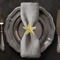 Decozen Set of 16 Gold Napkin Rings in Star Fish Design, Festive, Table Decor Setting for Holiday, Wedding, Birthday, Kitchen, Home Decor, Housewarming Gift - Mothers Day Decorations