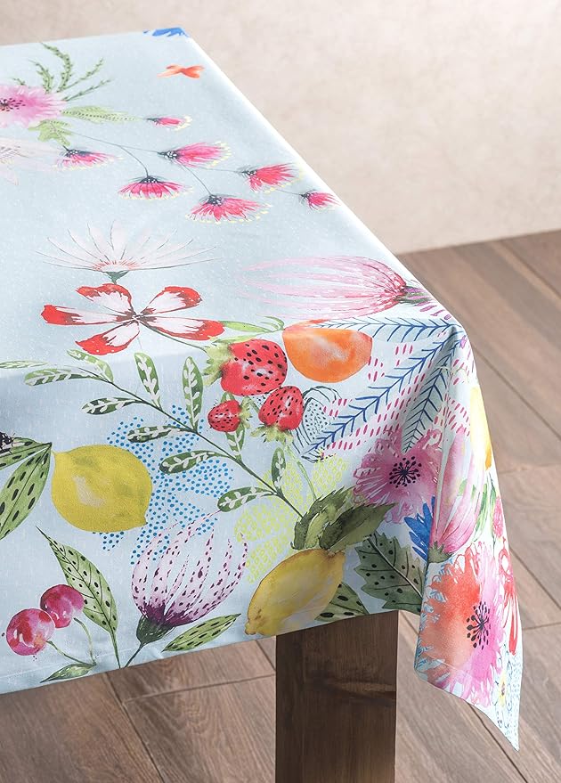 Maison d' Hermine Table Cloth Rectangle Table 100% Cotton 60 x 120 Inches Tablecloth Reusable Decorative for Dining Room Farmhouse Home Valentines Day Decorations Spring Summer - Jardin D'Ete - Mint