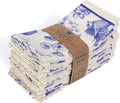 FINGERCRAFT Dinner Cloth Napkins Cotton Blend Set of 12 Blue Bird Premium Quality Mitered Corner with Natural Lace for Home Rastaurant Wedding Christmas Napkins Cloth 20 inch Toile Lace