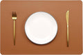 Fall Placemats Set of 2 Wipeable Table Mats Easy to Clean Waterproof Kitchen Mats for Dining Table Outdoor Indoor (2, Brown)