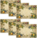 Fruit Placemats Set of 6, Fruits Grape Table Mats, Washable Place Mats for Home Party Indoor Kitchen Dining Table Decoration 12x18 Inch