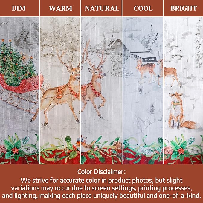 Maison d' Hermine Table Cloth Rectangle Table 100% Cotton 70 x 108 Inches Fall Tablecloth Reusable Everyday Use for Thanksgiving Christmas Decorations Dining Farmhouse Party (Christmas Tradition)