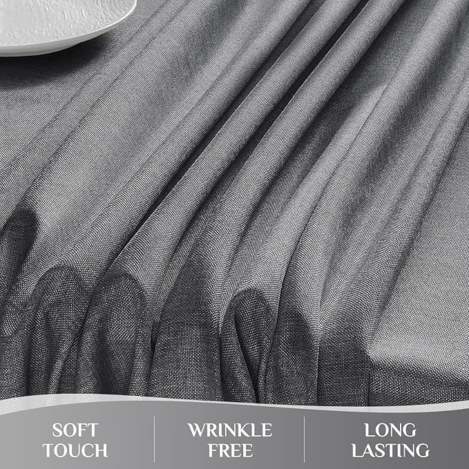 Softalker Outdoor Tablecloth 84x60 Inch Rectangle Dark Grey Table Cloths Linen Textured Stain and Wrinkle Resistant Modern Decorative Dining Table Cover for Spring, Summer, Tea Party, Birthday, Pinic