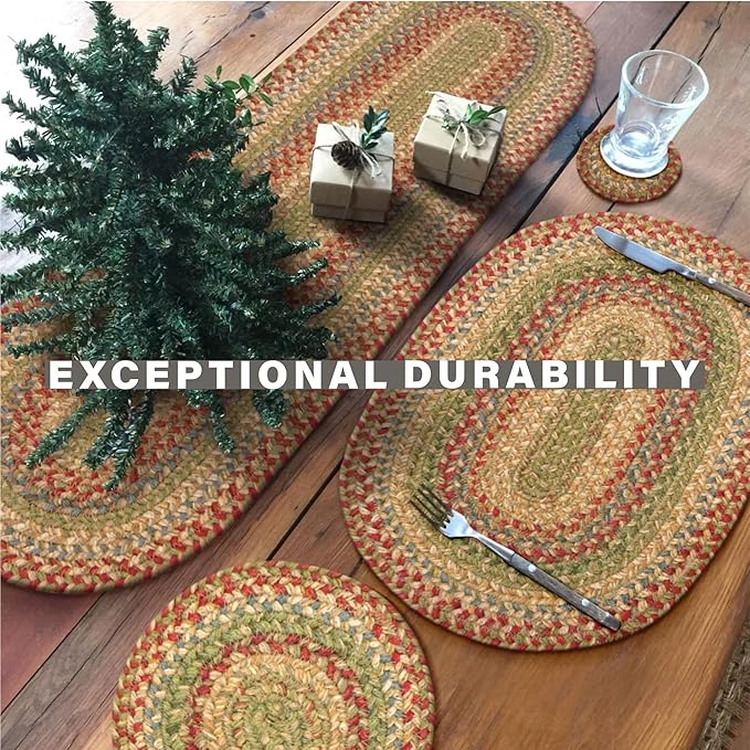 Azalea Jute Braided Kitchen Trivets for Hot Dishes, Warm Country Primitive Decor, Set of 6, Multicolor 8" Round Heat Resistant Mat - Rich Colors, Easy to Clean, Durable and Protects Furniture