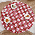 Walrus Round Vinyl Fitted Tablecloth with Flannel Backing Elastic Edge Design Table Cover Waterproof Oil-Proof PVC Table Cloth Stain-Resistant Best for 37"-44" Round