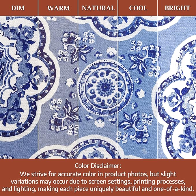 Maison d' Hermine Table Cloth Rectangle Table 100% Cotton 60 x 108 Inches Tablecloth Reusable Decorative for Dining Room Farmhouse Home Valentines Day Decorations Spring Summer - Melodie Bleue