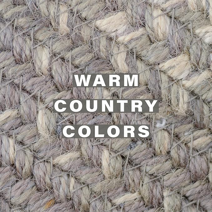 Homespice Grey Cloud Jute Woven Placemats, Warm Farmhouse Decor, Set of 4, Grey 13x19 Rectangle Table Mats - Vibrant Colors, Durable, Easy to Clean and Protects Furniture