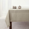 Solino Home Natural Linen Tablecloth 60 x 120 Inch - 100% Pure Linen Hemstitch Table Cloth for Rectangle Tables - Classic Hemstitch, Machine Washable Tablecloth for Spring, Easter