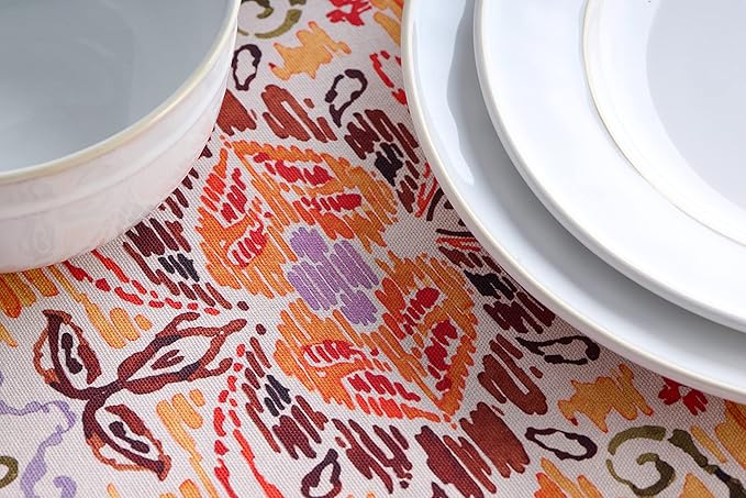 Maison d' Hermine Table Cloth Rectangle Table 100% Cotton 60 x 120 Inches Fall Tablecloth Reusable Everyday Use for Thanksgiving Christmas Decorations Dining Farmhouse Party (Damask)