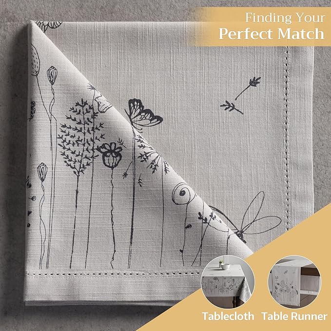 Maison d' Hermine Cloth Napkins Set of 4 100% Cotton Everyday Reusable Square Napkins Cloth Washable Dinner Party Wedding Restaurant Valentines Day Decorations Spring/Summer (Flore, 20" x 20")