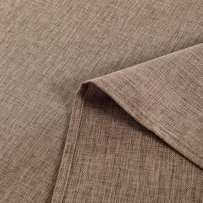 Hiasan Faux Linen Square Tablecloth - Wrinkle and Stain Resistant Washable Table Cloth for Kitchen Dining Room Holiday Table Cover for Party Dinner, Khaki, 70 x 70 Inch