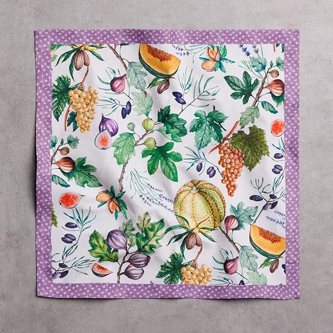 Maison d' Hermine Cloth Napkins Set of 4 100% Cotton Everyday Reusable Square Napkins Cloth Washable Dinner Party Wedding Restaurant Valentines Day Decorations Spring/Summer (Cavaillon, 18" x 18")