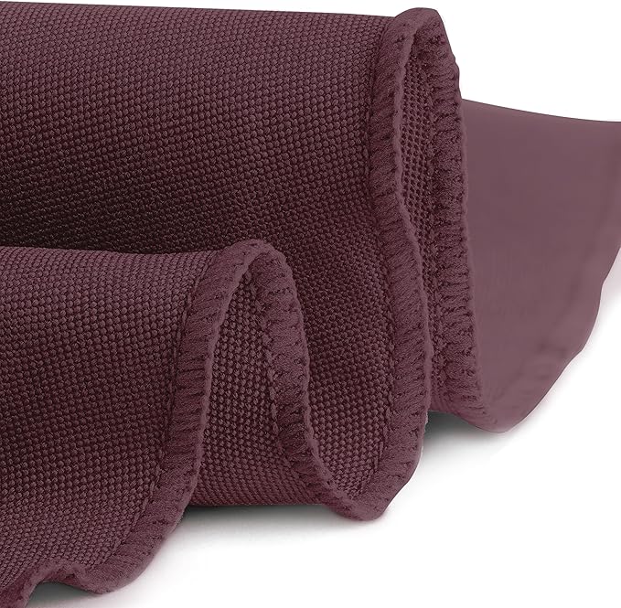 Gee Di Moda Round Tablecloth - 108 Inch Burgundy Round Table Cloth for 48 to 72 Inch Round Tables - Heavy Duty Washable Fabric - for Buffet Table, Holiday Party, Dinner, Wedding & Baby Shower