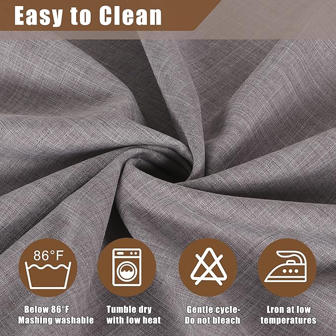 Fitable Faux Linen Tablecloths 60 x 84 Inch - 2 Pack Neutral Table Clothes for Rectangle Foot Tables, Stone Flax Look Kitchen Table Covers for Farmhouse, Dining, Party, Outdoor Picnic