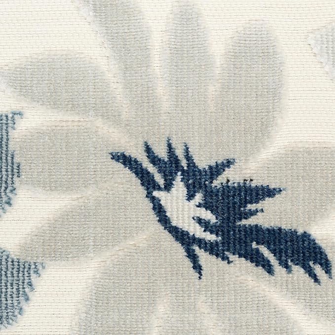 Nourison Home Suncoast Blue 2' x 6' Area Rug - Easy Clean, Non Shedding, Bed Room, Living Room, Dining Room, Kitchen (6' Runner)