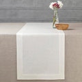 D'Moksha Homes Linen Ivory Table Runner 72 Inches Long - 100% Pure Linen 14 x 72 Inch Table Runner for Dining, Valentines, Spring, Easter - Machine Washable