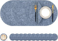 Homaxy Round Faux Leather Placemats and Coasters, Washable Dual-Side Table Mats, Wipeable Heat-Resistant Dining Place Mats for Outdoor and Indoor, Set of 12, Diameter 13 and 3.93 inch, Blue