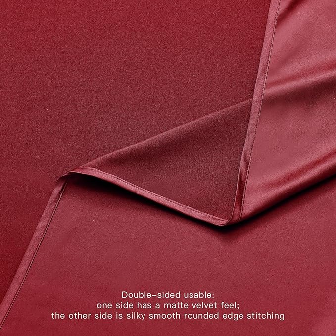 BALCONY & FALCON Rectangle Tablecloth Waterproof Table Cover Peach-Skin Fabric and Satin Double-Sided Usable Table Cloth for Wedding, Party, Restaurant, Hotel and Dining (Red 55x95)